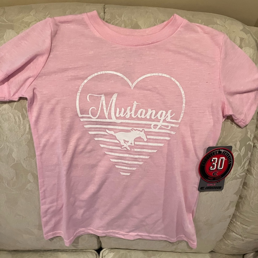 NWT Kids pink ford Mustang tee size 6